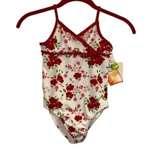 Penelope Mack Hibiscus Print One Piece Swimsuit NEW Size 6‎